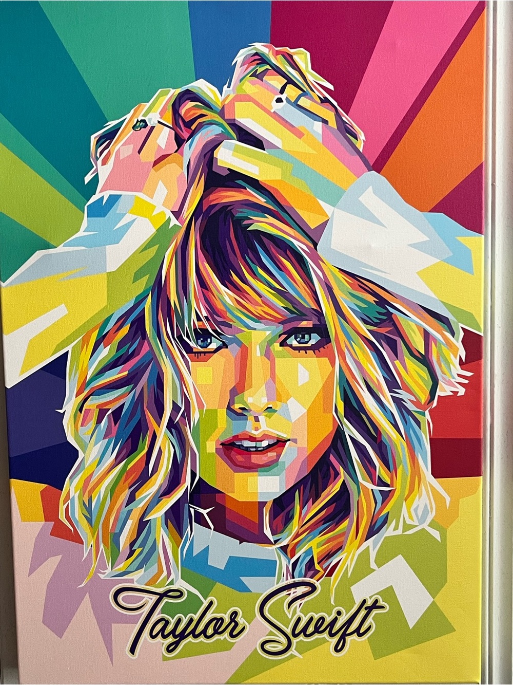 Taylor Swift Multicolor Pop Portrait — Bright Rainbow Palette